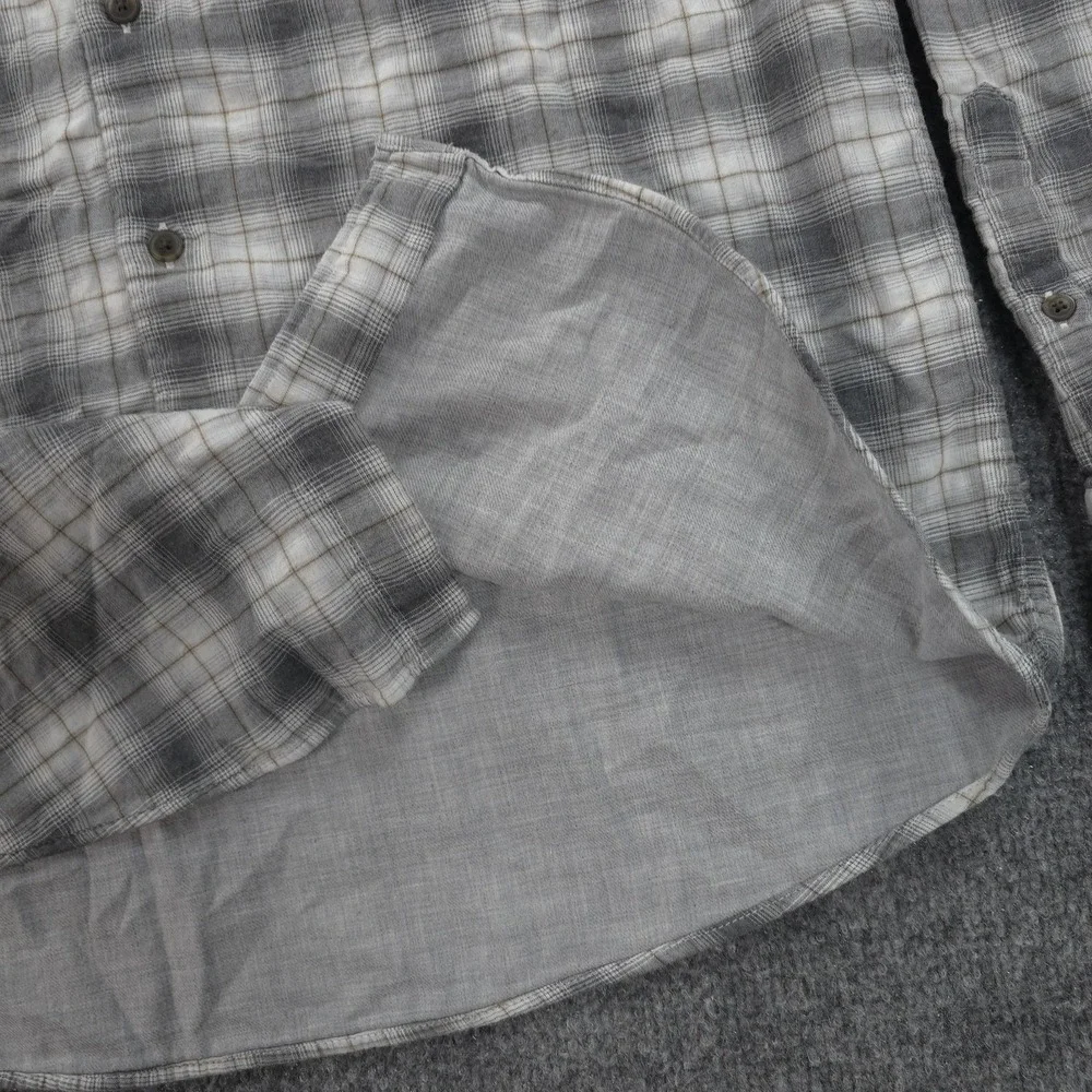 Johnnie O Shirt Mens Medium Gray Plaid Burruss Top Shelf Cotton Button Up Casual